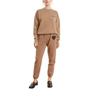 Sprwmn Tri-blend Brown Tiny Logo Sweatshirt Size M